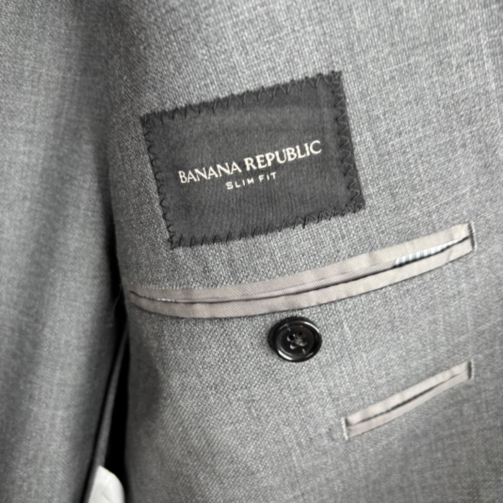 Banana Republic Blazer 44R Slim Fit Wool Suit Jacket Classic Preppy Academia - Picture 8 of 14